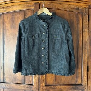 Sandro Black Denim Jacket Large